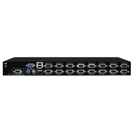 16-Port USB-PS/2 KVM Switch W/OSD, Hub, Tree-Chainable