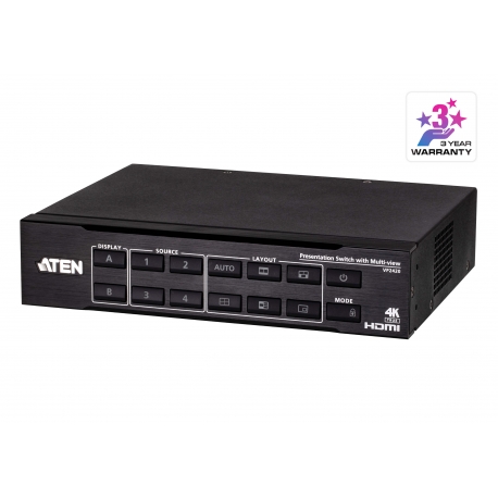 4 x 2 True 4K HDMI Presentation Switch with Multi View