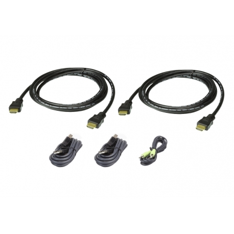 1.8M USB HDMI Dual Display Secure KVM Cable Kit 