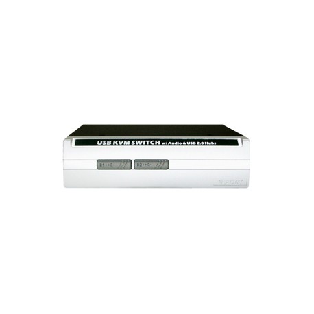 2-Port VGA USB Desktop KVM Switch w/ Audio, Mic & Hub